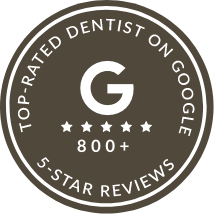 Top rated dentist on Google 800 plus 5 star reviews